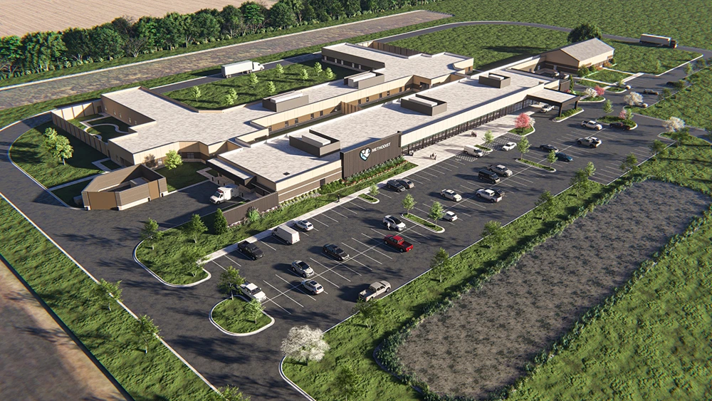 A rendering of the planned behavioral health hospital in Council Bluffs.