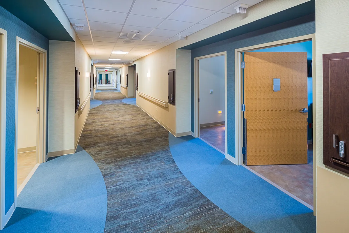 A look inside the long-term care unit at Dunklau Gardens.