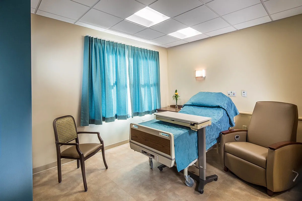 A private long-term care room at Dunklau Gardens.