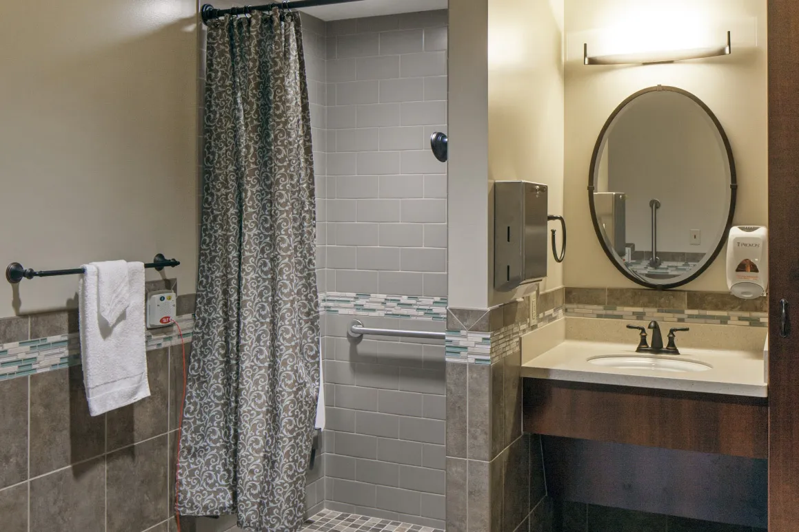 Each hospice suite includes a private restroom.