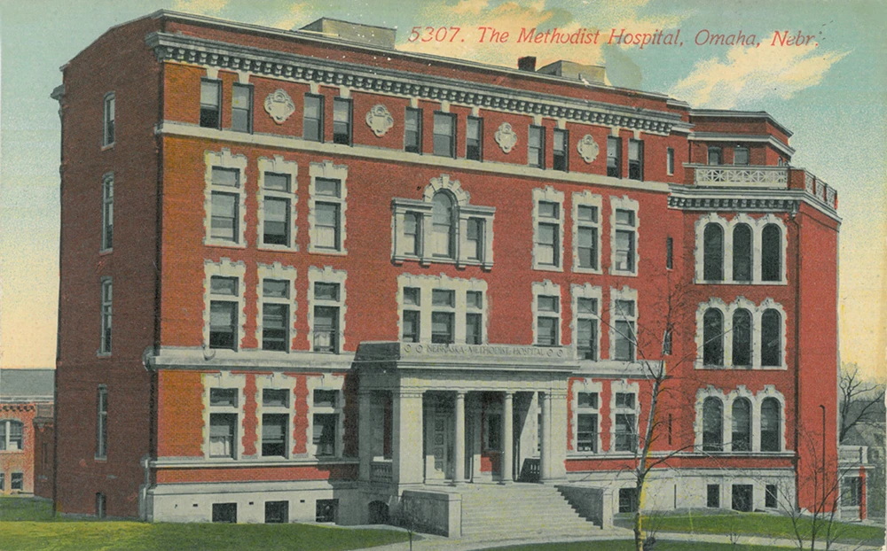 Original Methodist Hospital building in the early 1900's