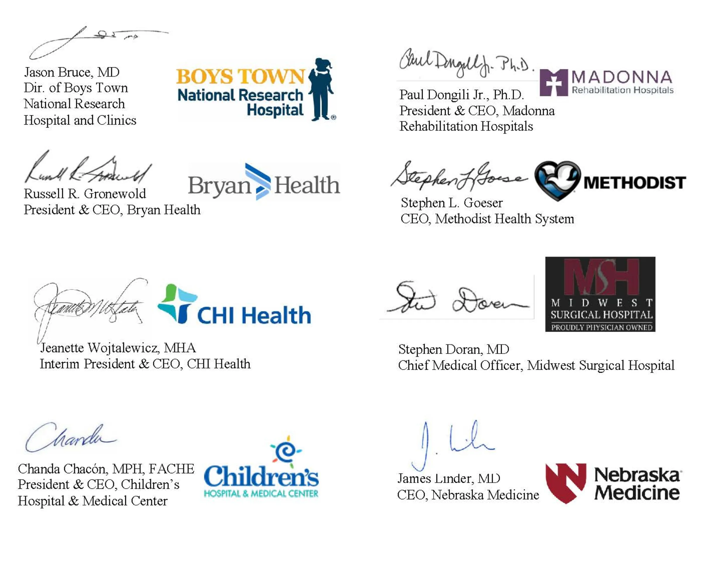 CMO signatures - vaccine announcement