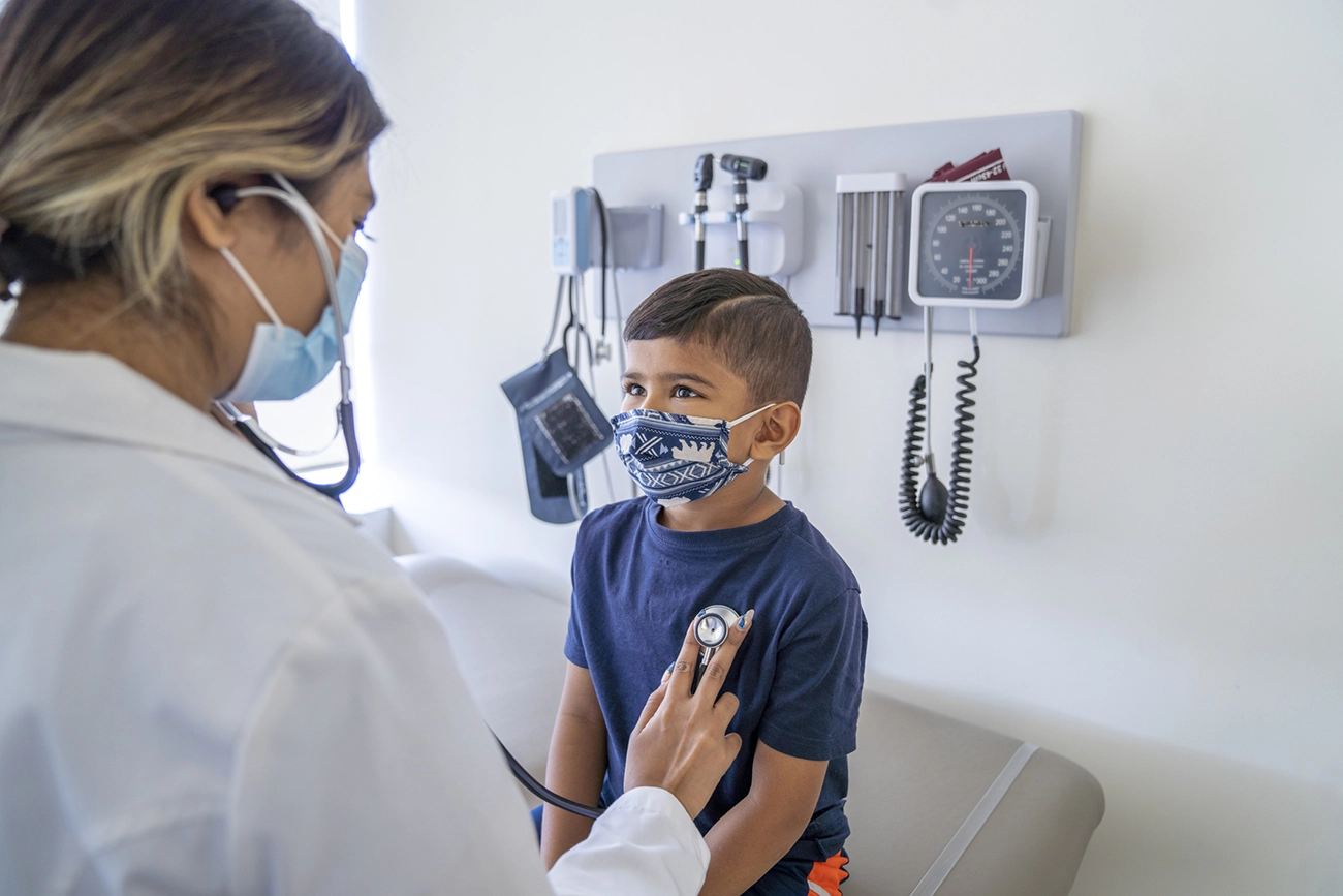 Young boy visiting the doctor