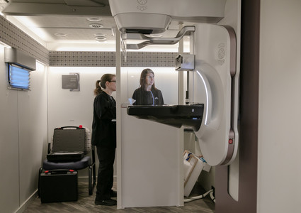 Methodist Mobile 3D Mammography coach staff