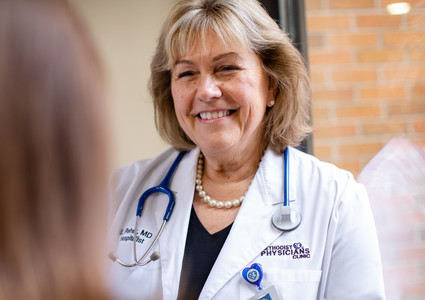 Evelyn Reher, MD, a hospitalist at Methodist Jennie Edmundson Hospital
