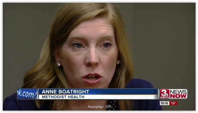 Screengrab of Anna Boatright from KMTV story