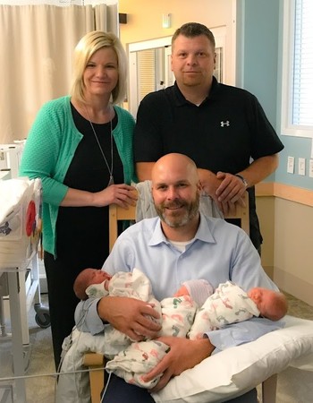 Dr. Brendan Connealy, Maternal-fetal medicine specialist with Methodist Women's Hospital, with the Teten family in 2017