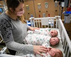 Molly Seals with her triplets