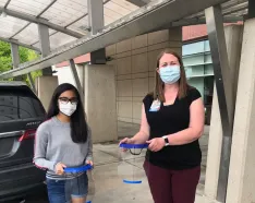 Mahika Kanchanam delivers PPE to Methodist Women's Hospital in spring 2020