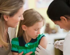 Child getting vaccine
