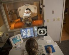 Patient undergoing CT scan