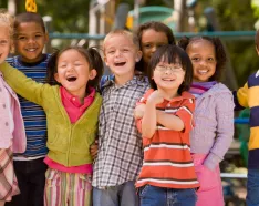 Happy kids on a playground