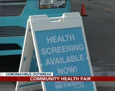 Sign that says Health Screening Available Now