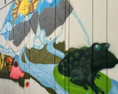 Methodist Hospital Reflection garden passageway mural