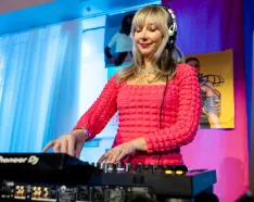 Angie Spence DJing