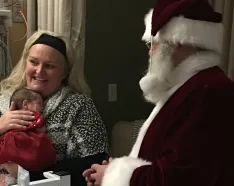 Santa visiting NICU patients at Methodist Women's Hospital