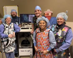 Dr. Wells and Van Gogh Microscope