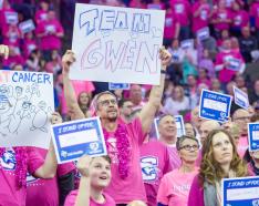 Image for post: Pink Out: Thousands Stand Up to Cancer During Creighton Game