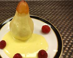 Image for post: Healthy Recipe: Baked Pear with Sabayon and Sauternes