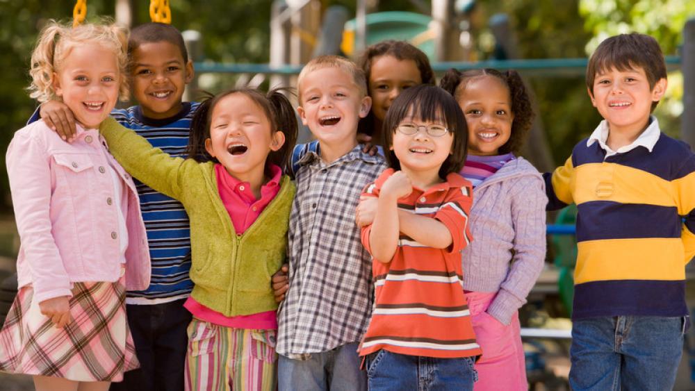 Happy kids on a playground