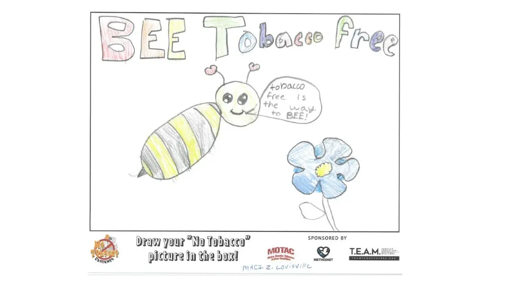Maci Zweiner's winning artwork for the "No Tobacco Challenge"