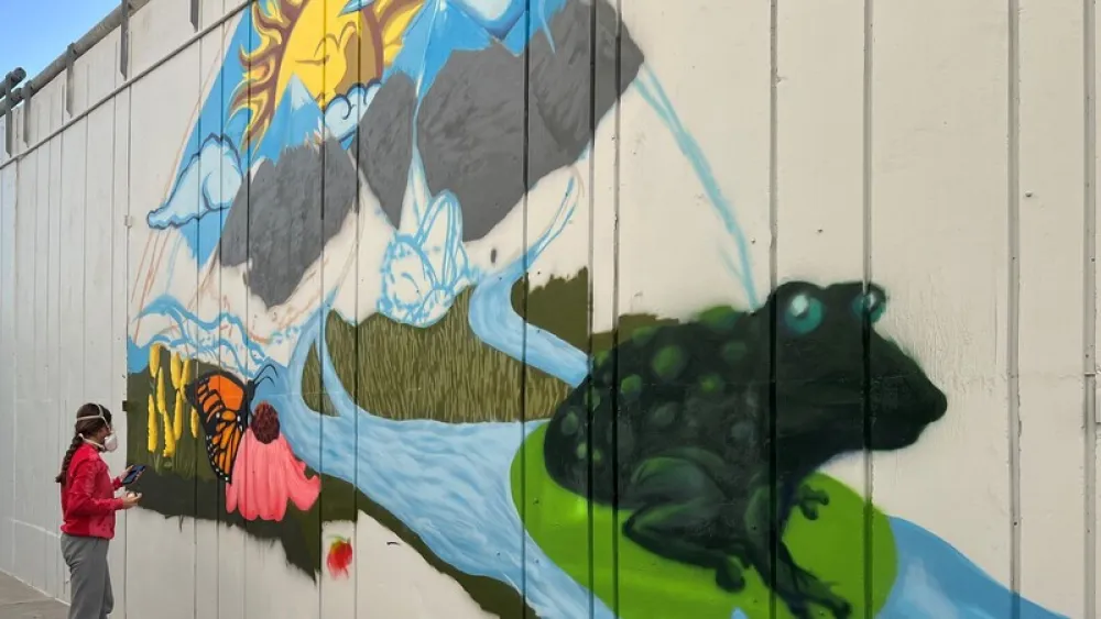 Methodist Hospital Reflection garden passageway mural