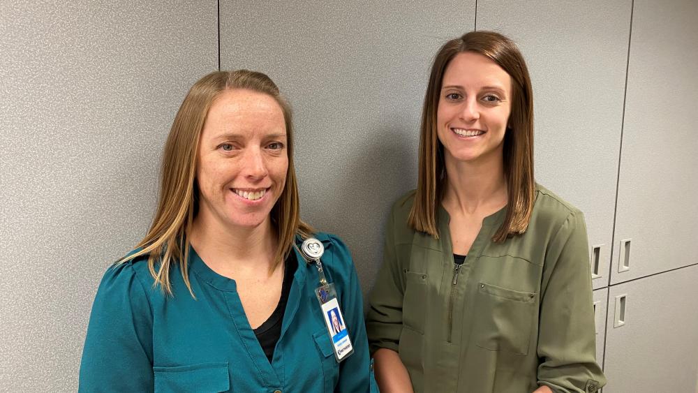 Physical therapist Amanda Held, PT, DPT, and physical therapist assistant Abby Emken, PTA