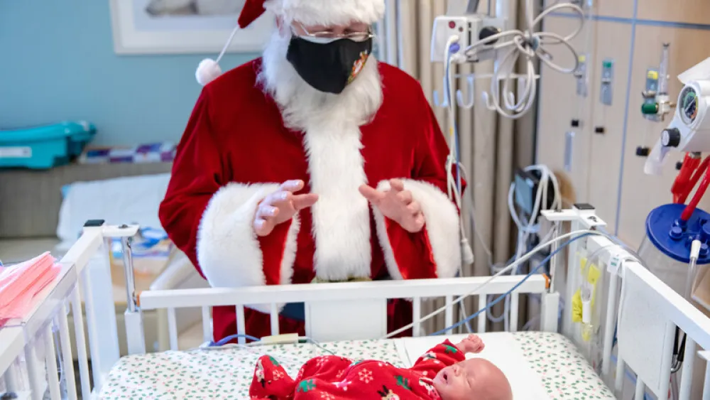 Santa visits NICU