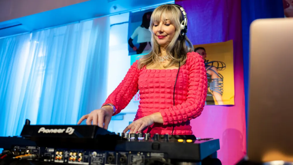 Angie Spence DJing
