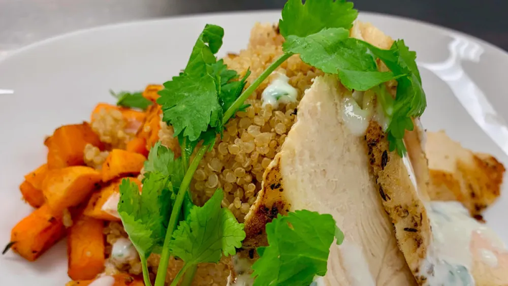 Image for post: Healthy Recipe: Sautéed Chicken with Quinoa and Roasted Sweet Potatoes