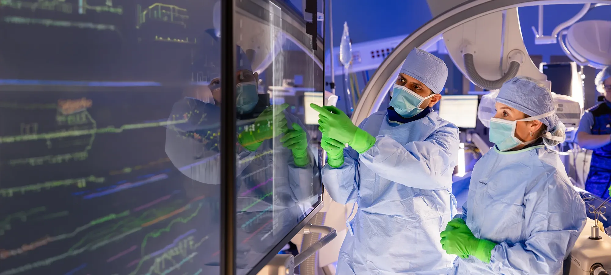 Interventional cardiologist Ann Narmi, MD, left, and interventional and structural heart cardiologist Jai Parekh, MD, of Methodist Physicians Clinic