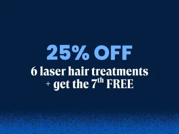25% off 6 laser hair treatments + get the 7th free