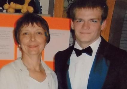 JoAnn Smith with her son, Brian, during his senior year of high school
