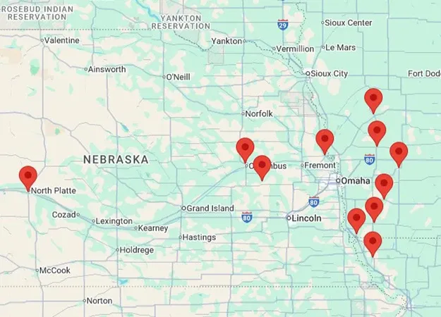 Screen shot of Methodist Outreach Locations