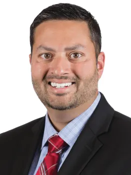 Portrait of pulmonologist Sumit Mukherjee, MD