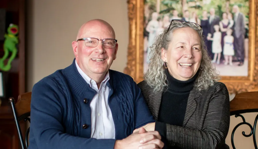 Methodist patient Joe Johnston and wife smiling at the camera
